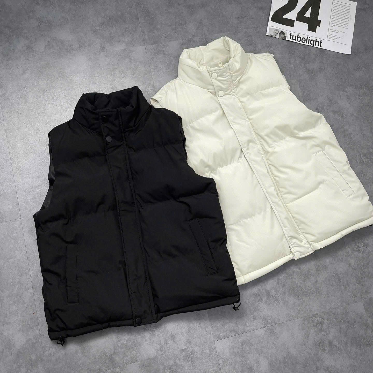  [ẢNH THẬT] Áo Khoác Gile Phao Nam Nữ Trơn Dáng Hàn K908 