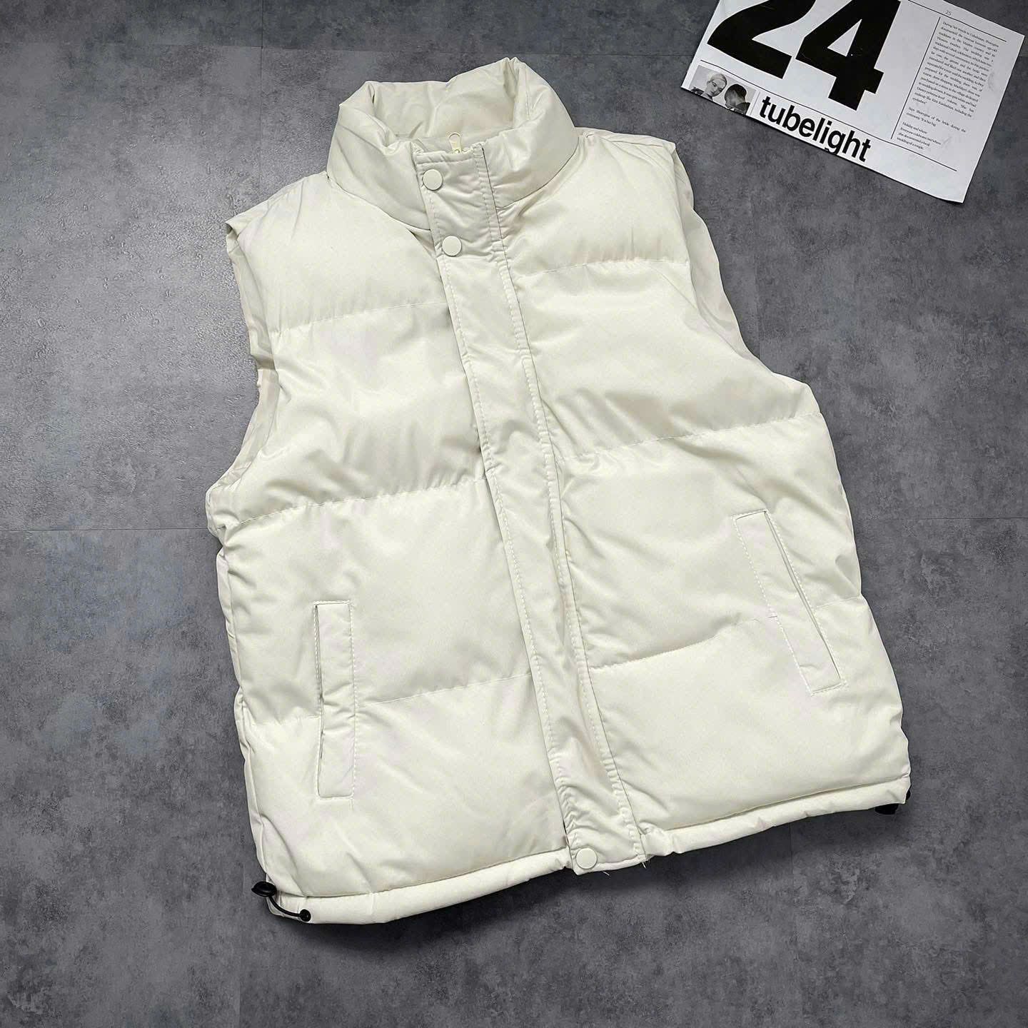  [ẢNH THẬT] Áo Khoác Gile Phao Nam Nữ Trơn Dáng Hàn K908 