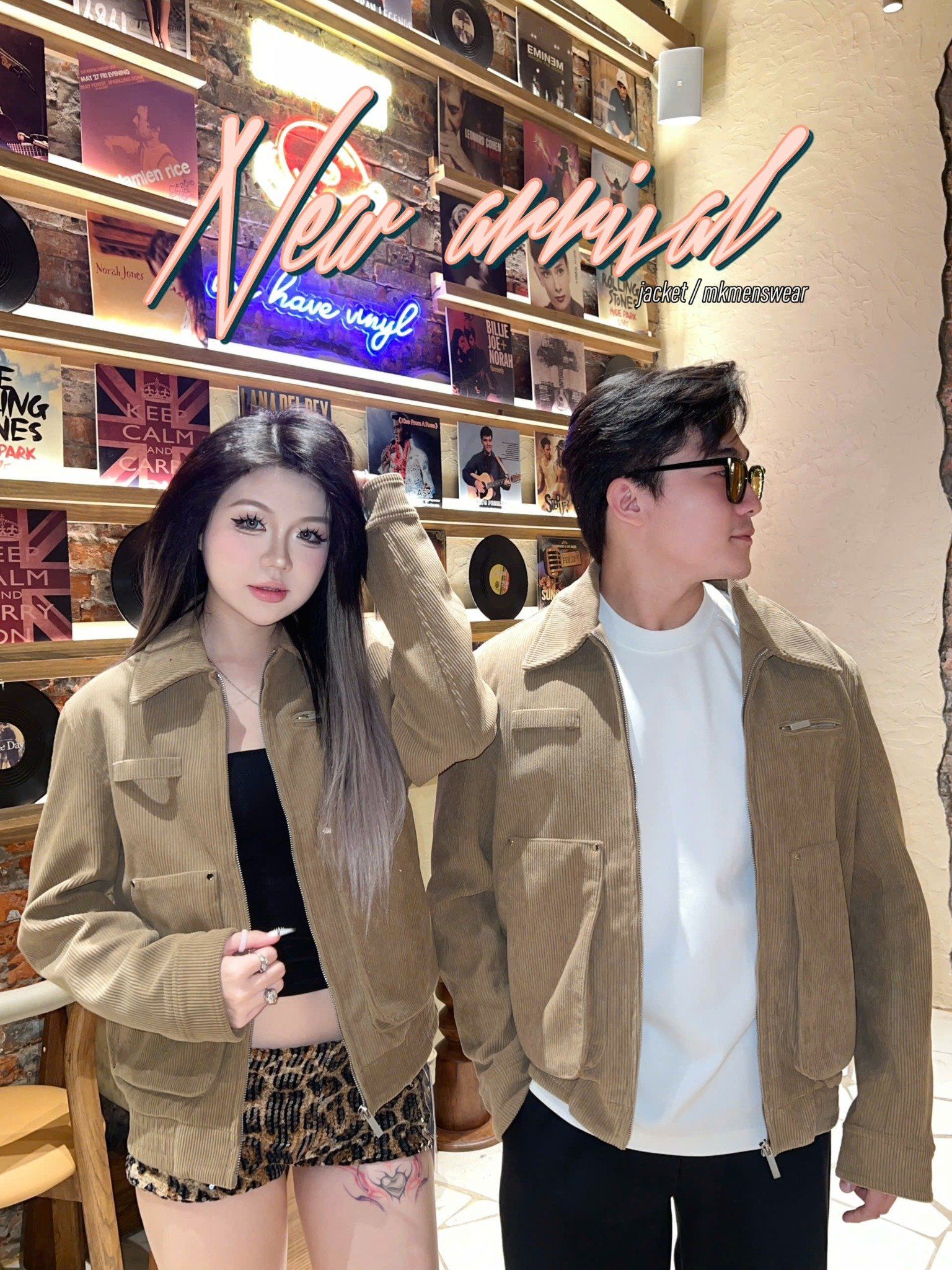  [ẢNH THẬT] Áo Khoác Nhung Dài Tay Nam Túi Ngựa Khoá Kéo 892 