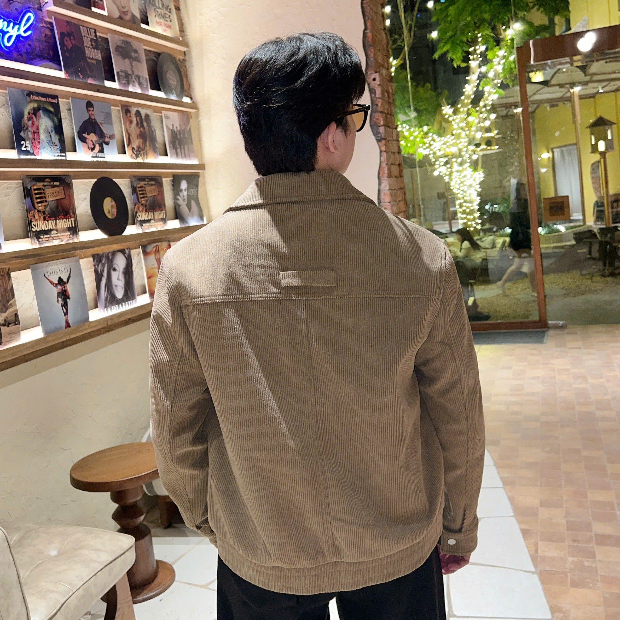  [ẢNH THẬT] Áo Khoác Nhung Dài Tay Nam Túi Ngựa Khoá Kéo 892 