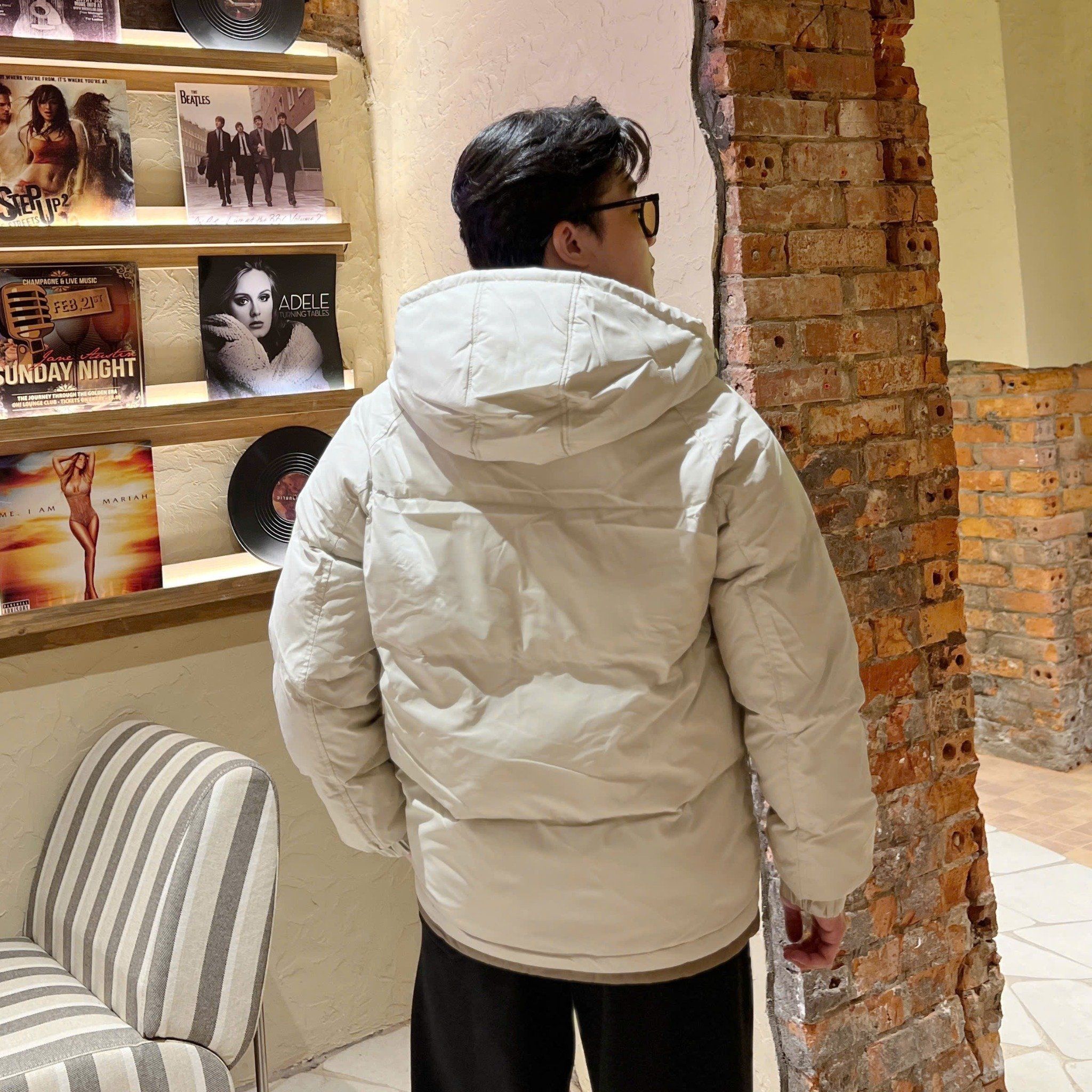  [ẢNH THẬT] Áo Khoác Phao Trần Bông Nam Chữ Ngực Nhỏ 8801 