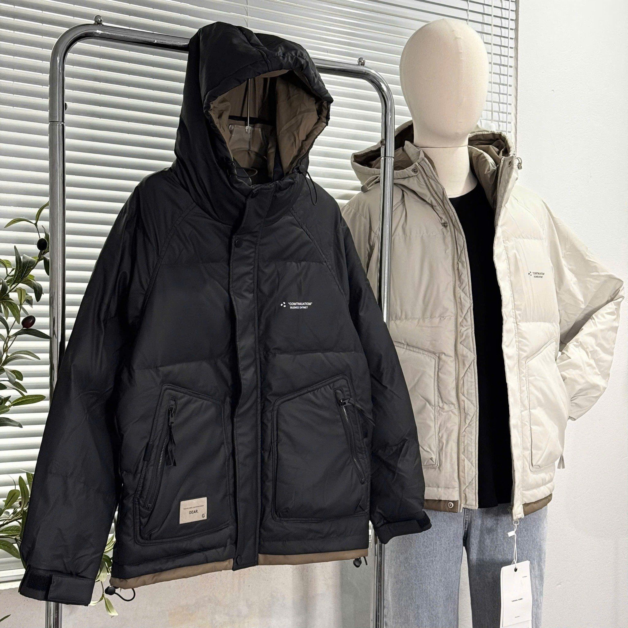  [ẢNH THẬT] Áo Khoác Phao Trần Bông Nam Chữ Ngực Nhỏ 8801 