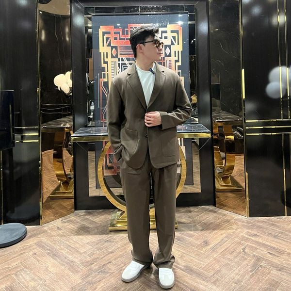  [ẢNH THẬT] Set Blazer Nam Dáng Hàn Trơn 9810 