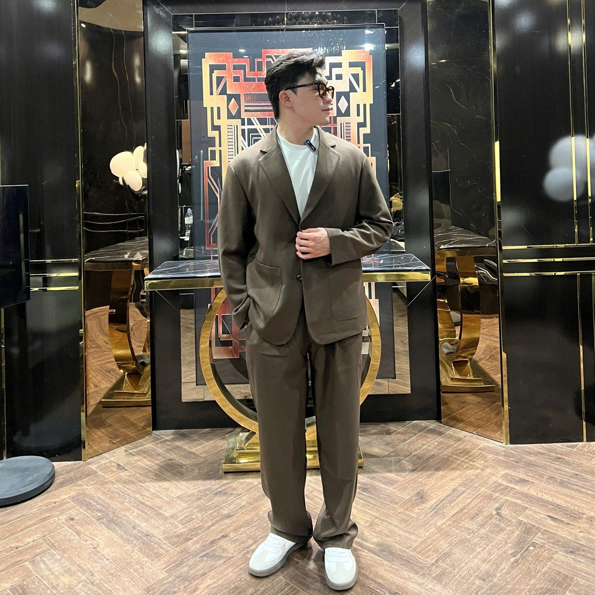  [ẢNH THẬT] Set Blazer Nam Dáng Hàn Trơn 9810 