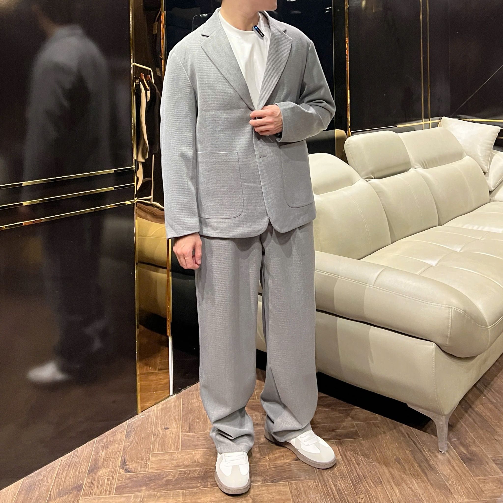  [ẢNH THẬT] Set Blazer Nam Dáng Hàn Trơn 9810 