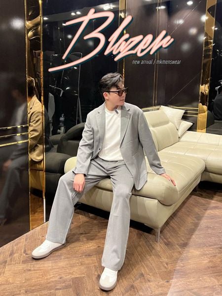  [ẢNH THẬT] Set Blazer Nam Dáng Hàn Trơn 9810 