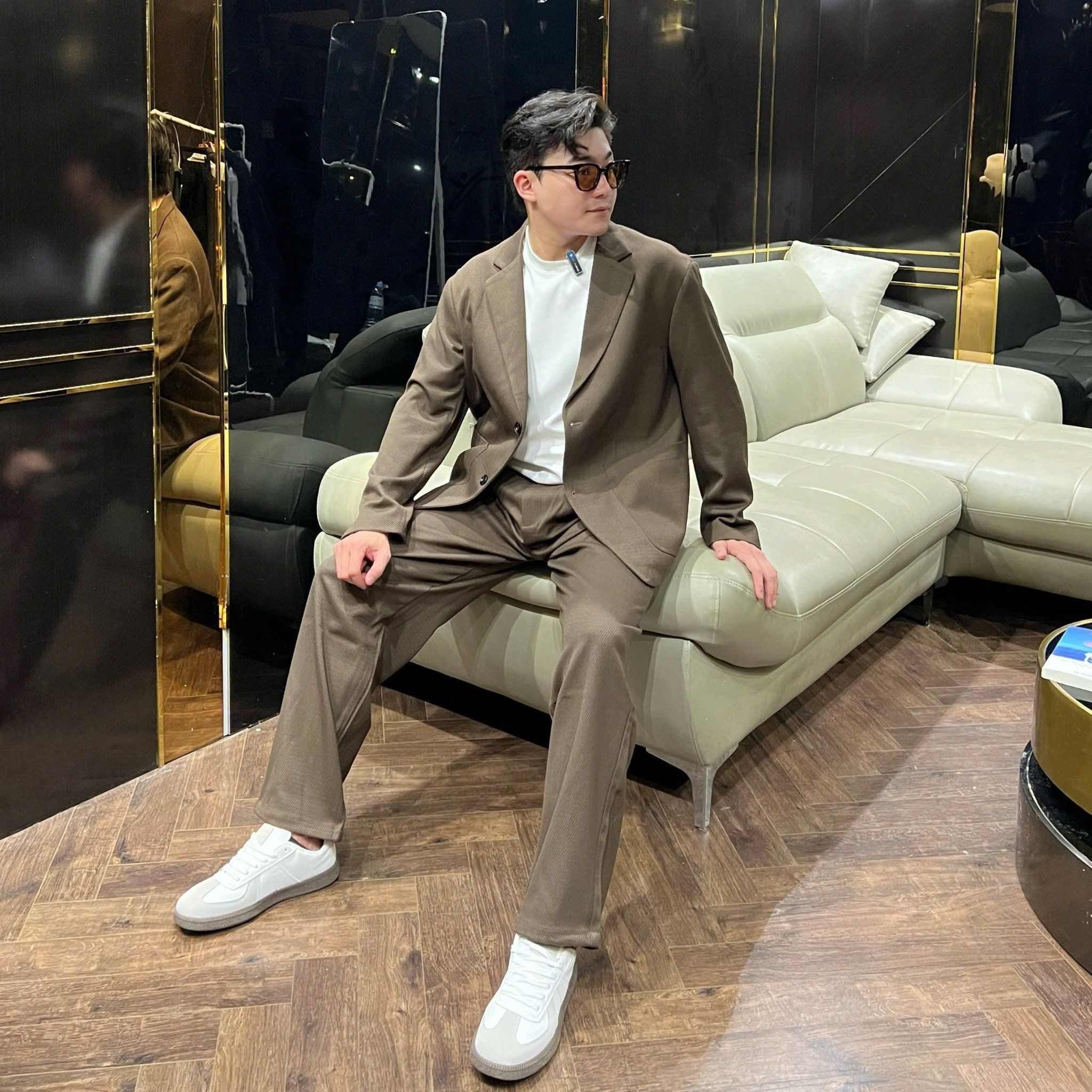  [ẢNH THẬT] Set Blazer Nam Dáng Hàn Trơn 9810 