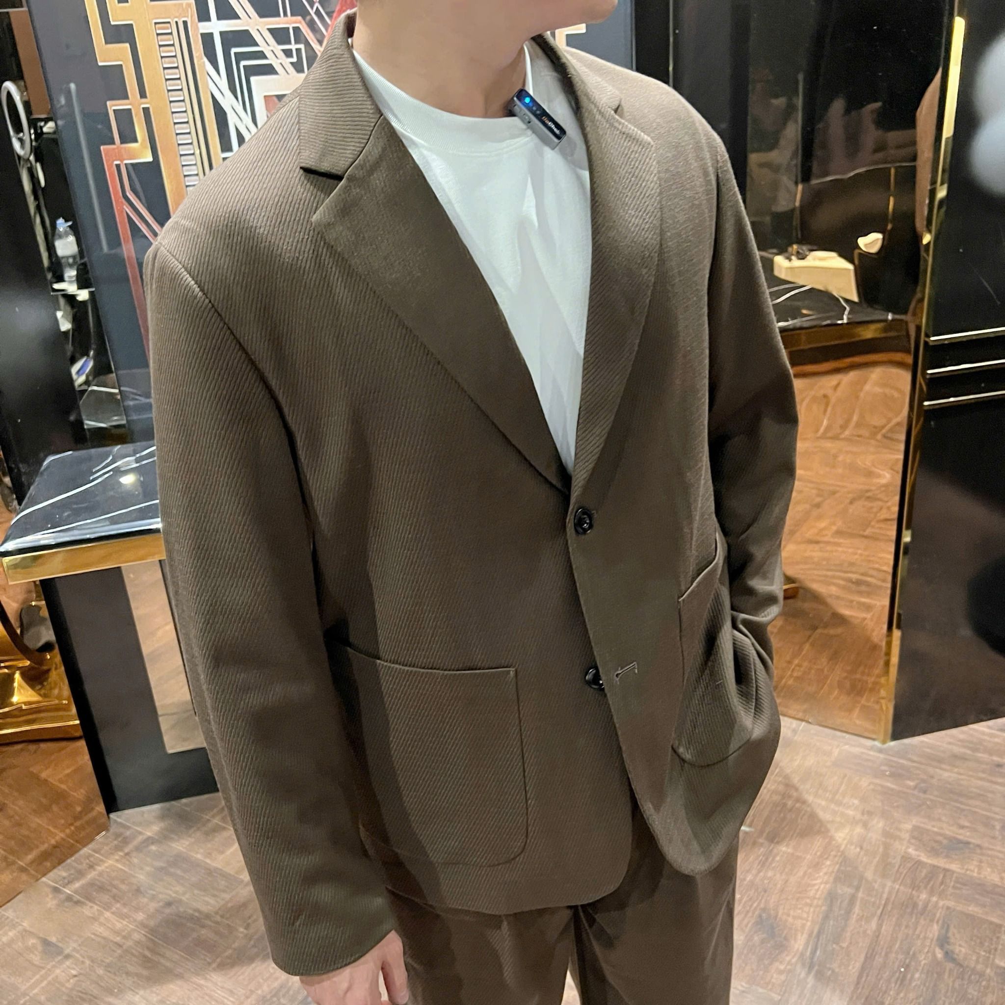  [ẢNH THẬT] Set Blazer Nam Dáng Hàn Trơn 9810 