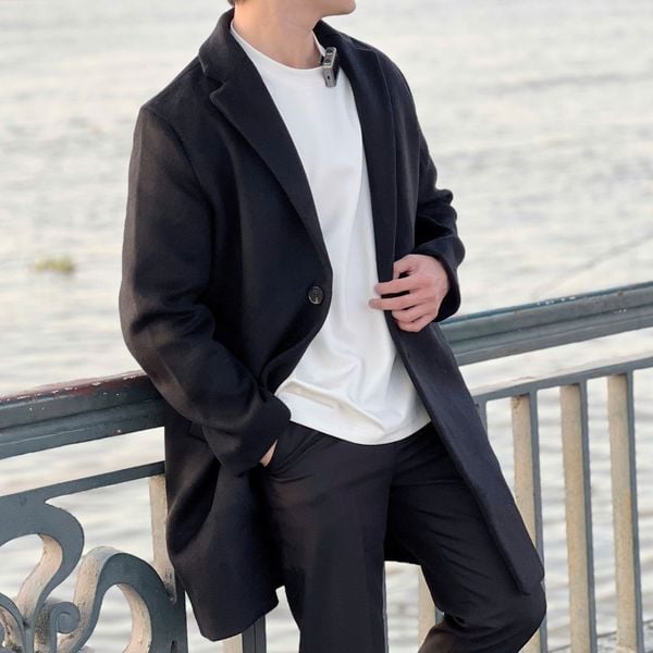  [ẢNH THẬT] Mangto Dạ Nam Dáng Dài Trơn 753 