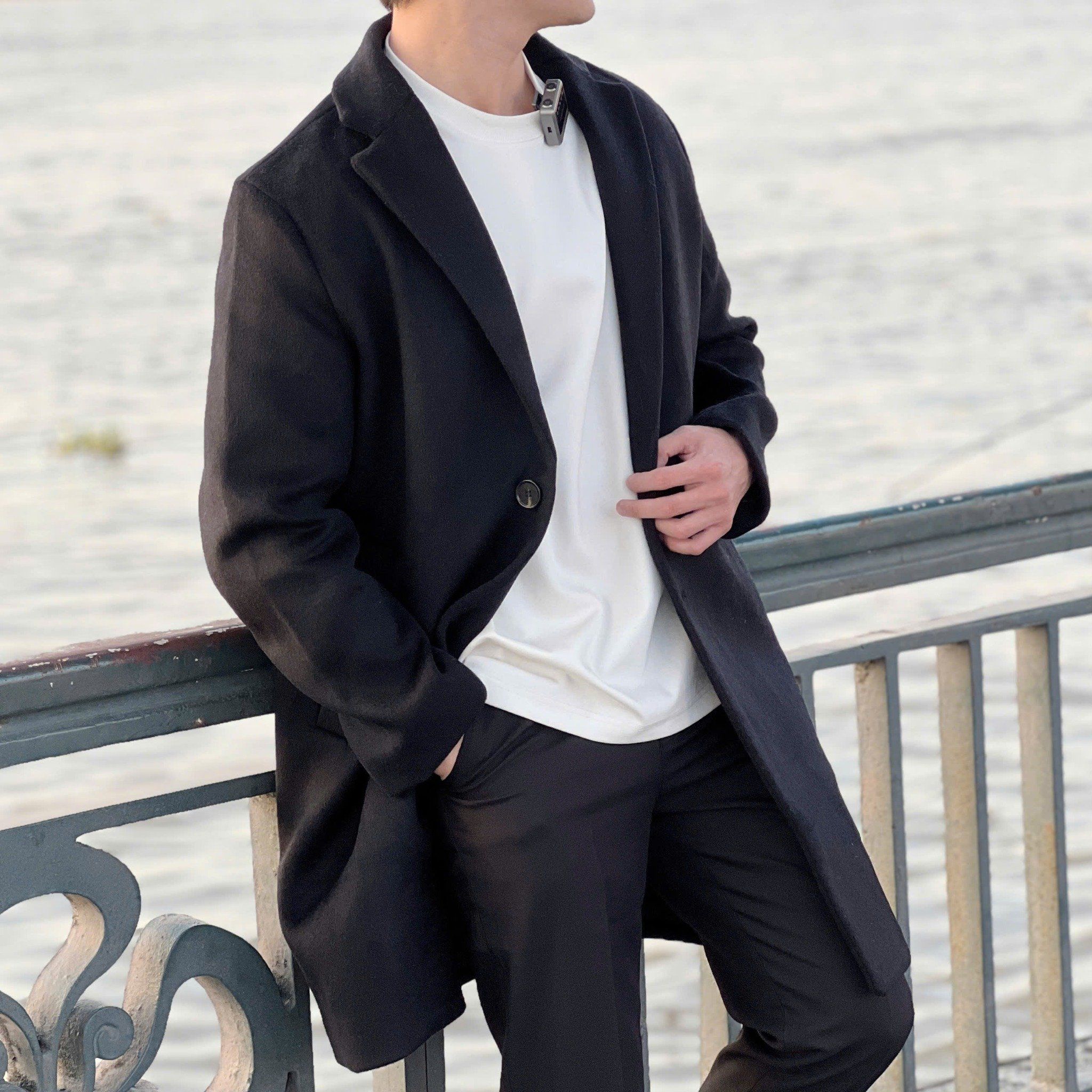  [ẢNH THẬT] Mangto Dạ Nam Dáng Dài Trơn 753 