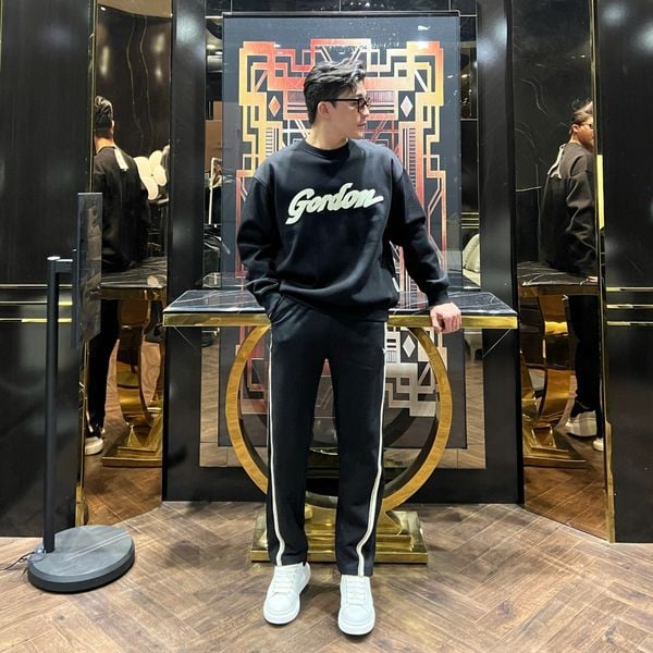  [ẢNH THẬT] Áo Dài Tay Nam Nữ Thêu Chữ Gondon 3516 