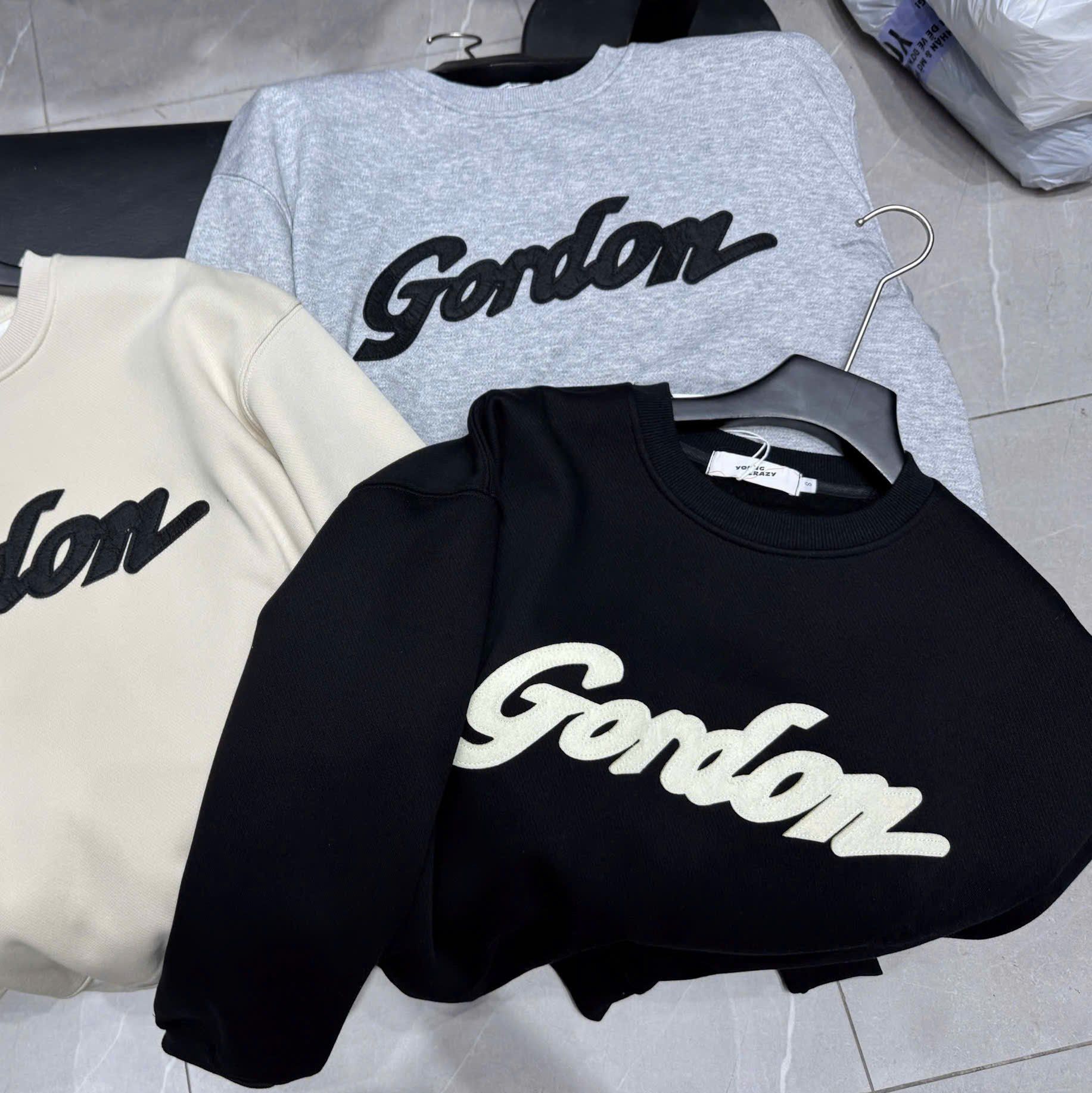  [ẢNH THẬT] Áo Dài Tay Nam Nữ Thêu Chữ Gondon 3516 