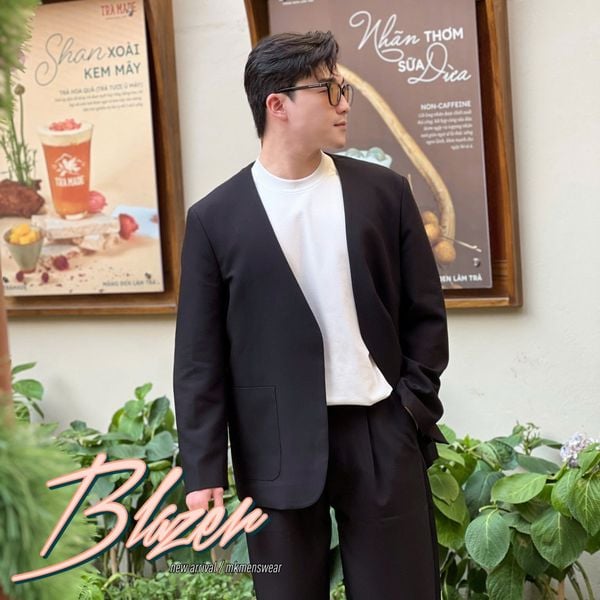  [ẢNH THẬT] Set Blazer Nam Dáng Hàn Trơn Không Vạt 8863 