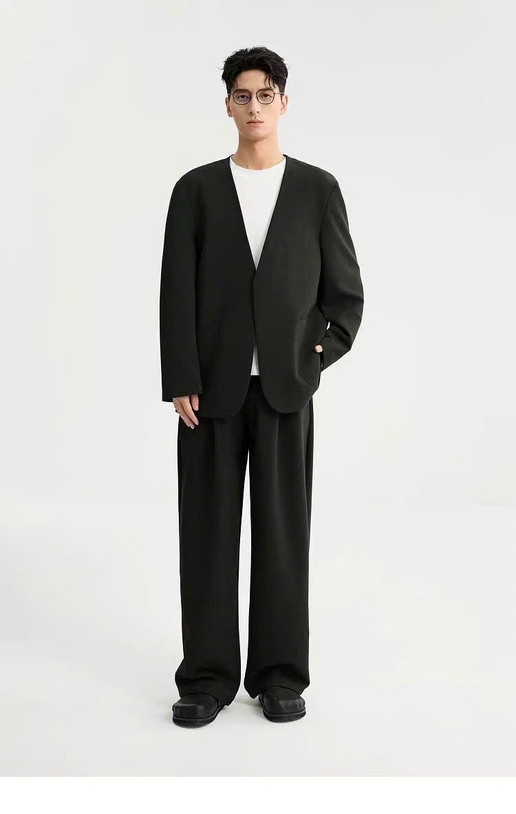  [ẢNH THẬT] Set Blazer Nam Dáng Hàn Trơn Không Vạt 8863 