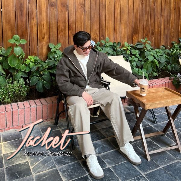  [ẢNH THẬT] Áo Khoác Nam khoá Kéo Có Mũ Trơn 25226 