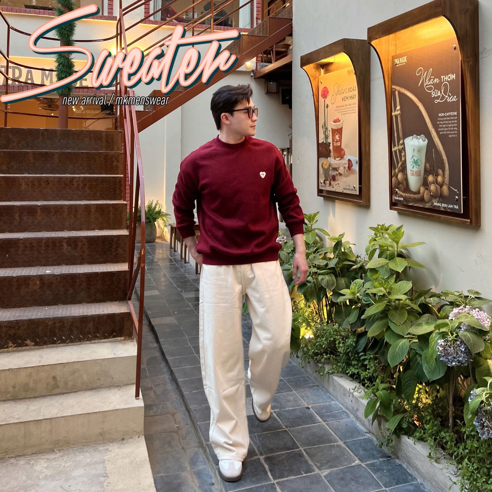  [ẢNH THẬT] ÁO Nỉ Dài Tay Nam Thêu Logo Tim 5528 