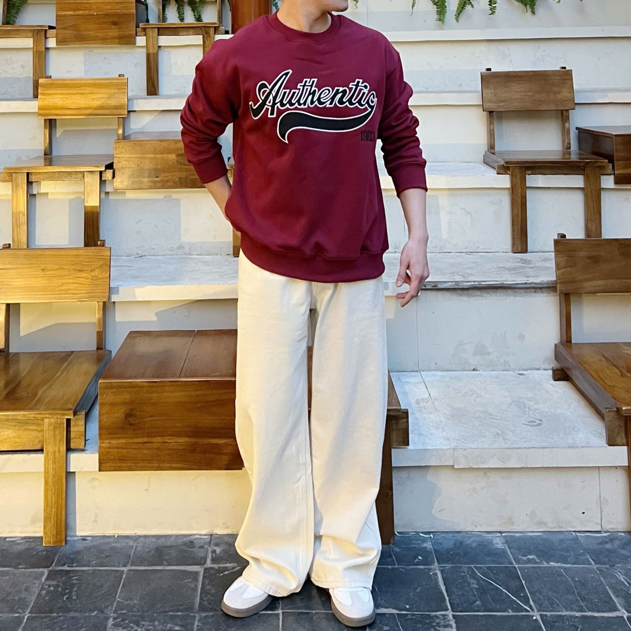  [ẢNH THẬT] Áo Nỉ Dài Tay Nam Nữ Thêu Chữ 3508 