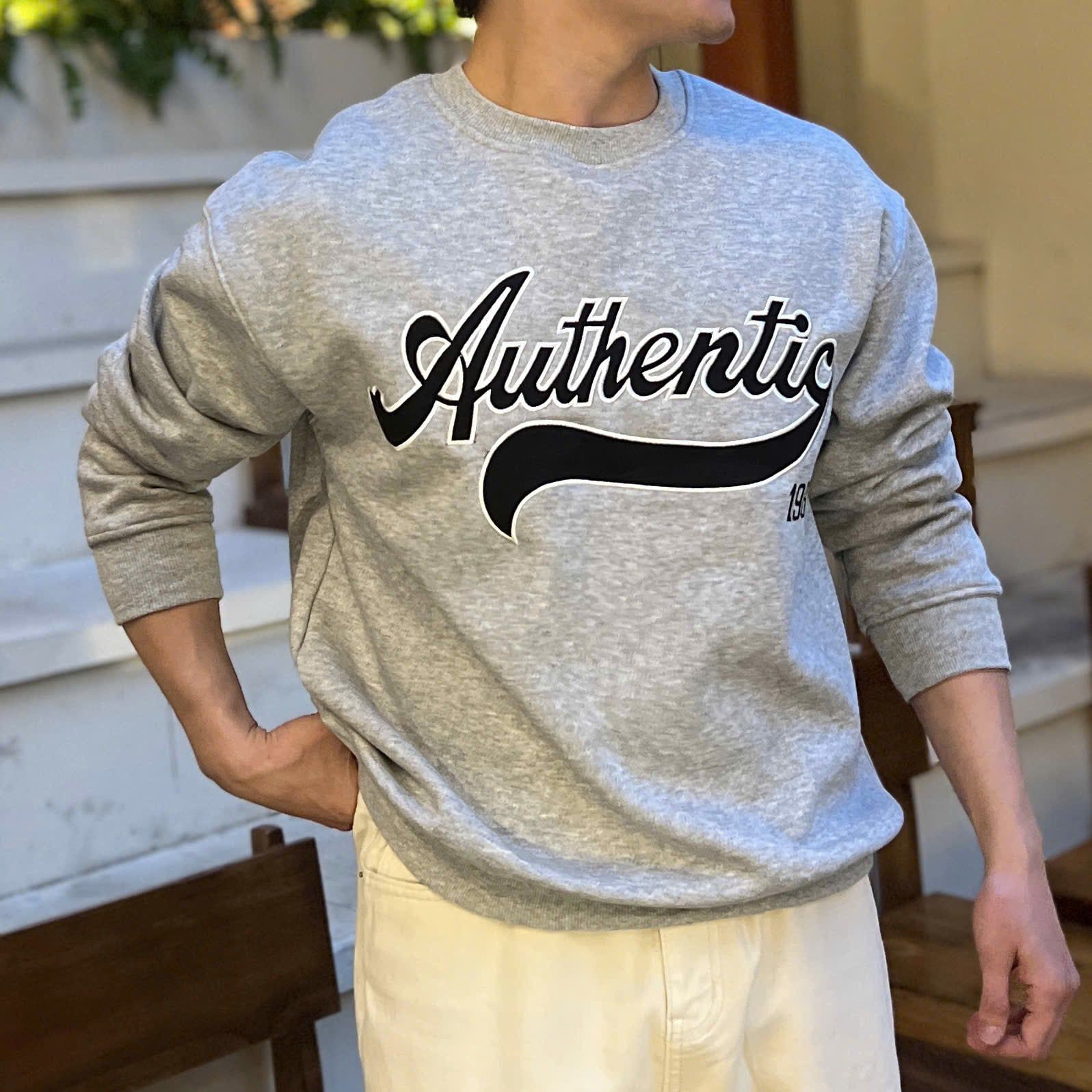  [ẢNH THẬT] Áo Nỉ Dài Tay Nam Nữ Thêu Chữ 3508 