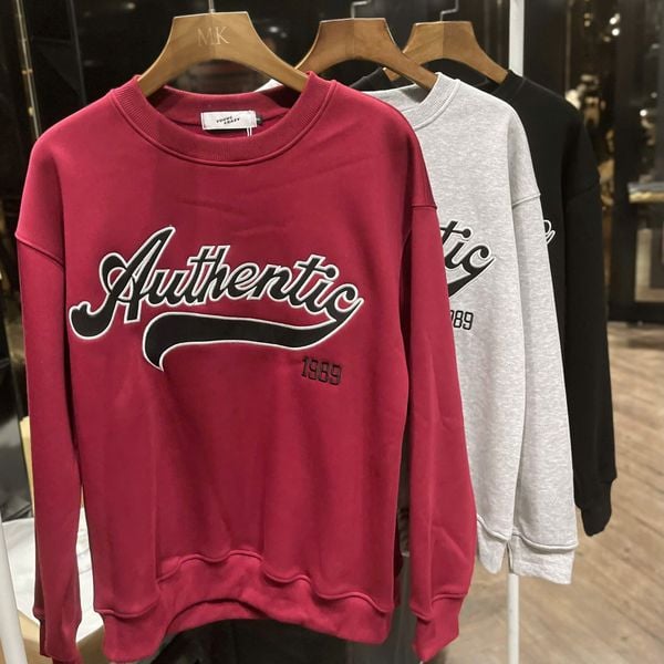  [ẢNH THẬT] Áo Nỉ Dài Tay Nam Nữ Thêu Chữ 3508 