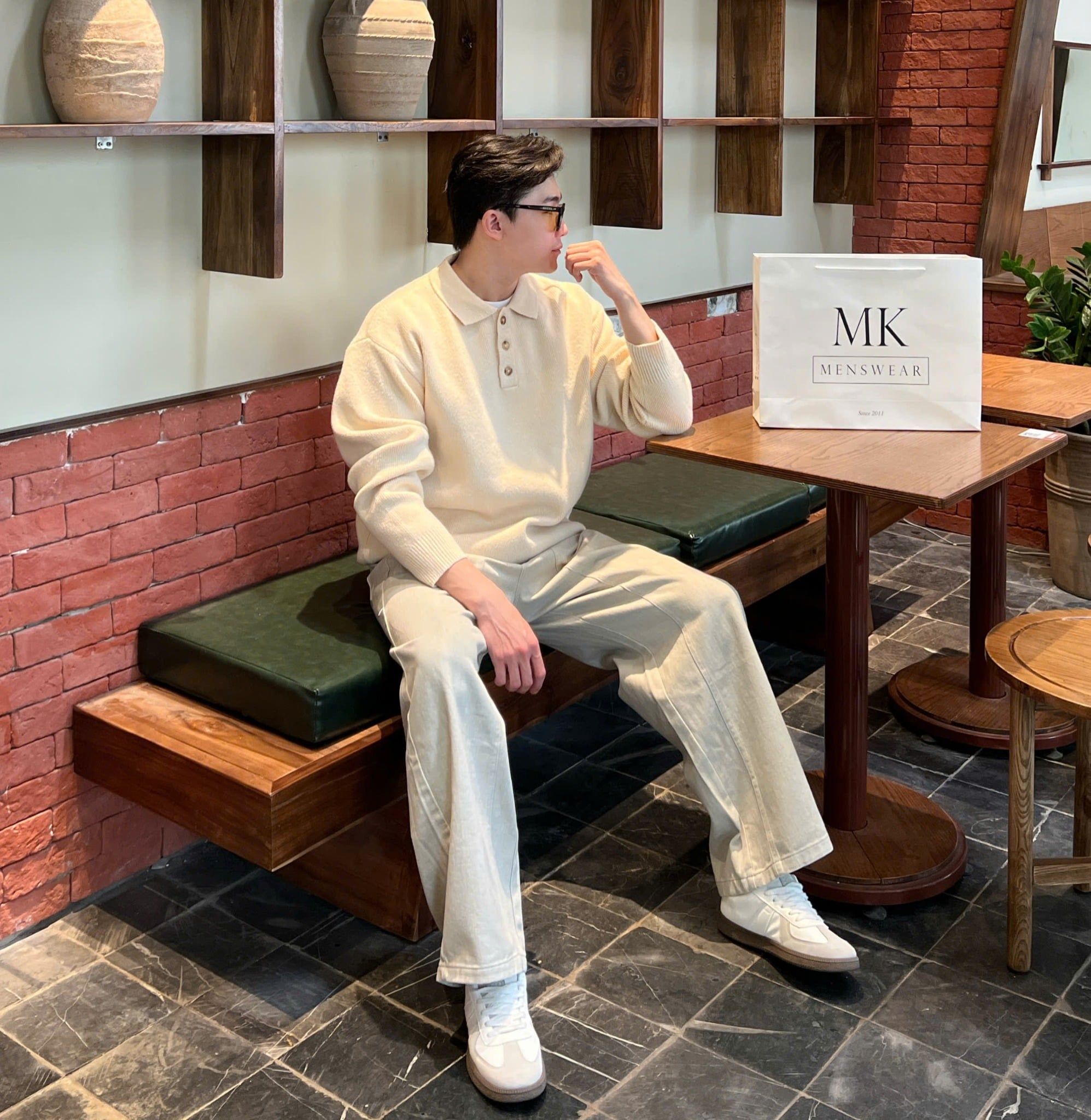  [ẢNH THẬT] Polo Len Dài Tay Nam Trơn M6750 