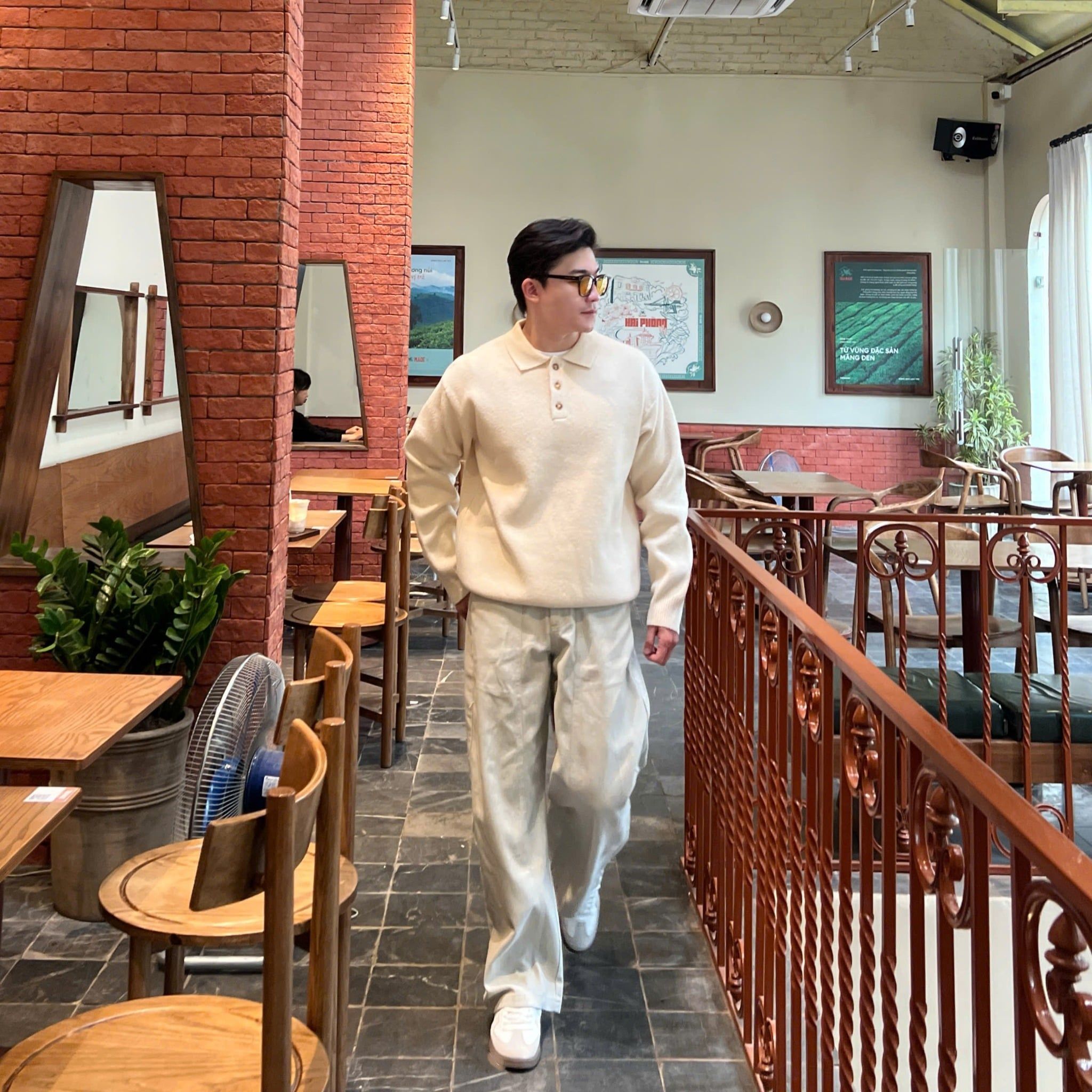  [ẢNH THẬT] Polo Len Dài Tay Nam Trơn M6750 