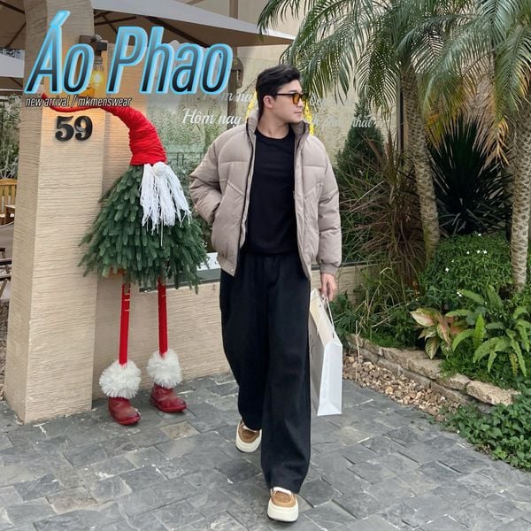  [ẢNH THẬT] Áo Khoác Phao Nam Cổ Đứng Trơn 8551 