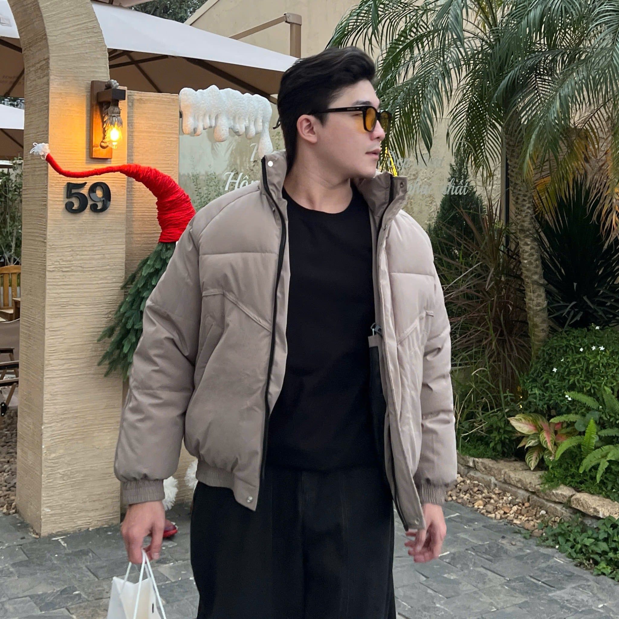  [ẢNH THẬT] Áo Khoác Phao Nam Cổ Đứng Trơn 8551 