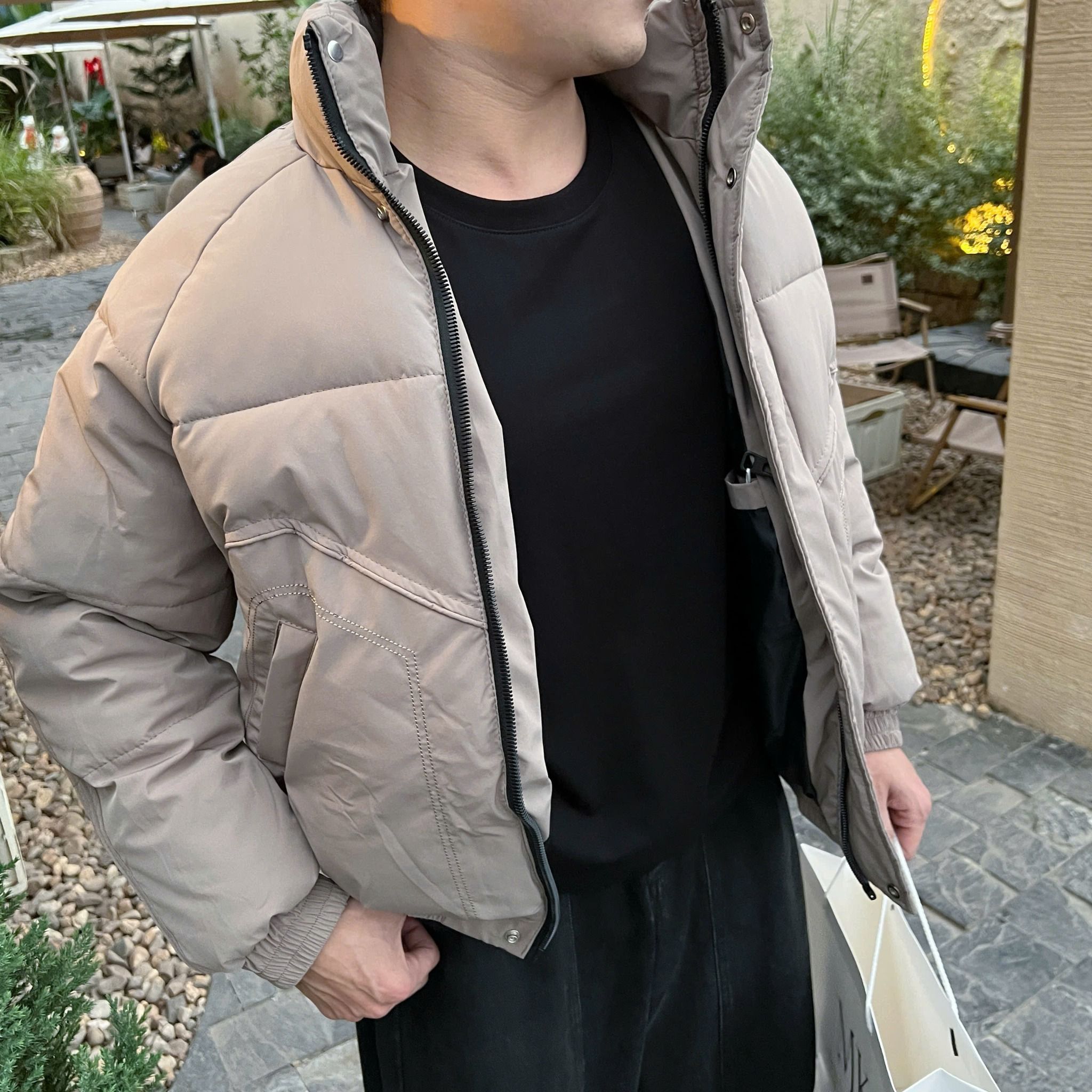  [ẢNH THẬT] Áo Khoác Phao Nam Cổ Đứng Trơn 8551 