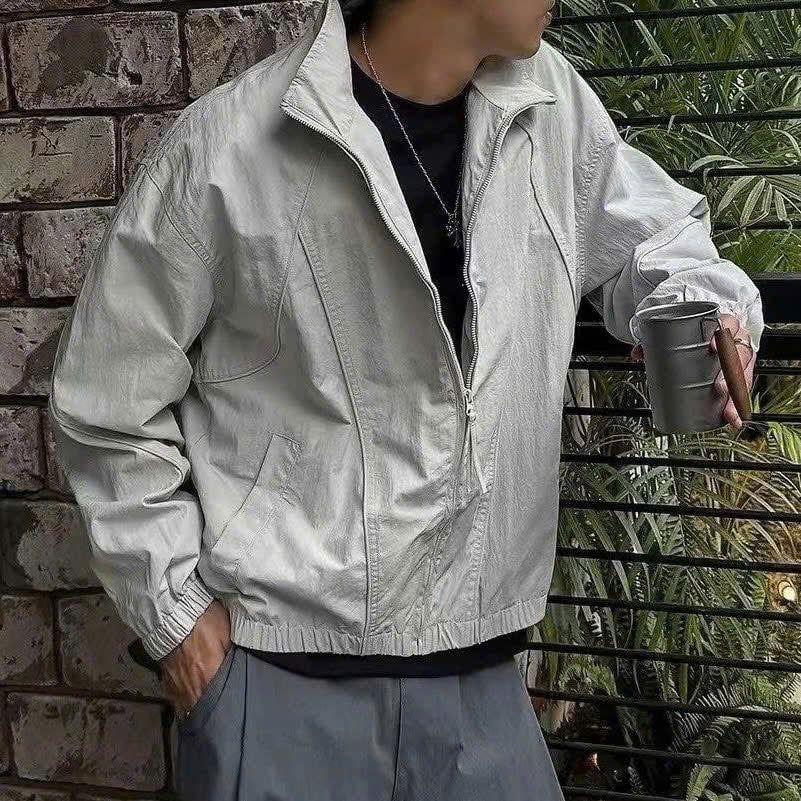  [ẢNH THẬT] Áo Khoác Gió Nam Cổ Đứng Trơn J8033 