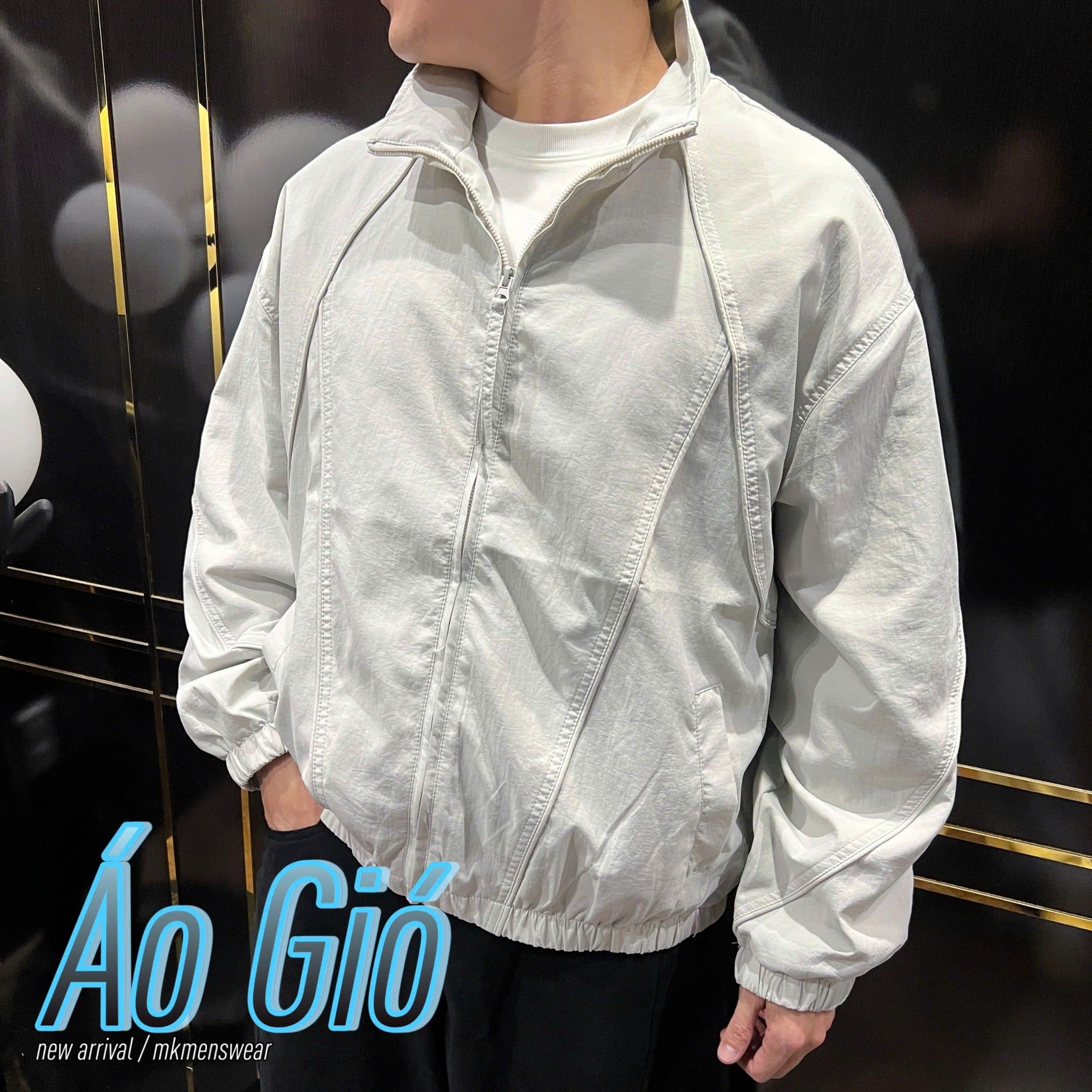  [ẢNH THẬT] Áo Khoác Gió Nam Cổ Đứng Trơn J8033 