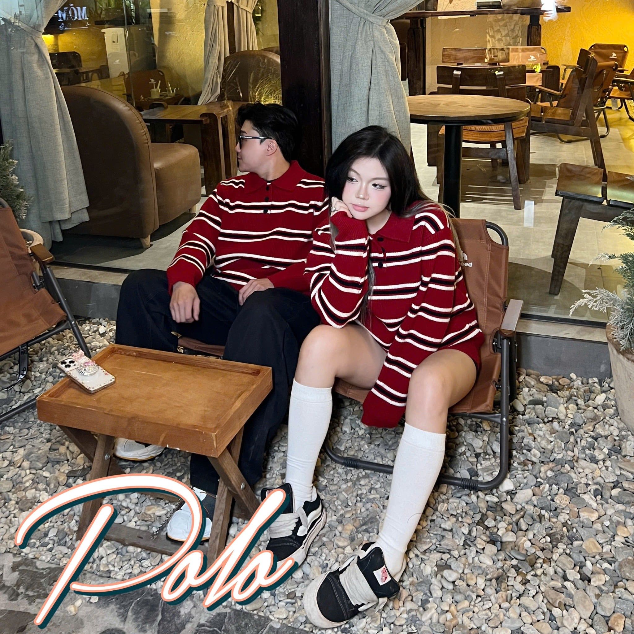  [ẢNH THẬT] Polo Len Dài Tay Nam Nữ Kẻ Ngang Nhỏ 612 