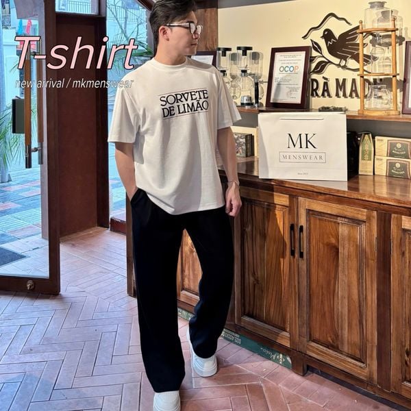  [ẢNH THẬT] Áo Phông Ngắn Tay Nam Nữ In Chữ Nổi 9072 