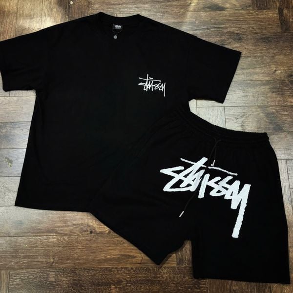  [ẢNH THẬT] Bộ Ngắn Tay Nam In Chữ Stussy 3585 