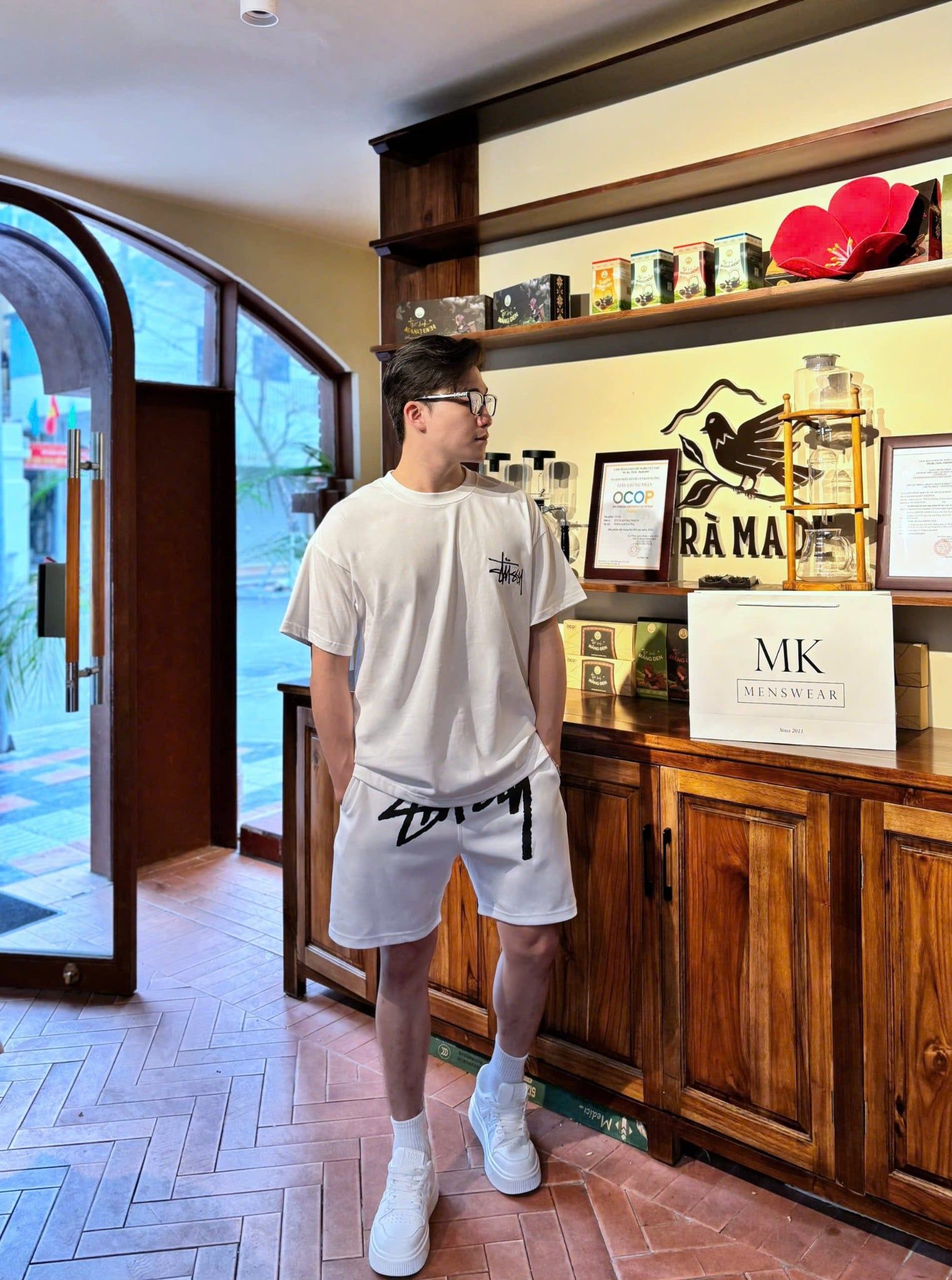  [ẢNH THẬT] Bộ Ngắn Tay Nam In Chữ Stussy 3585 