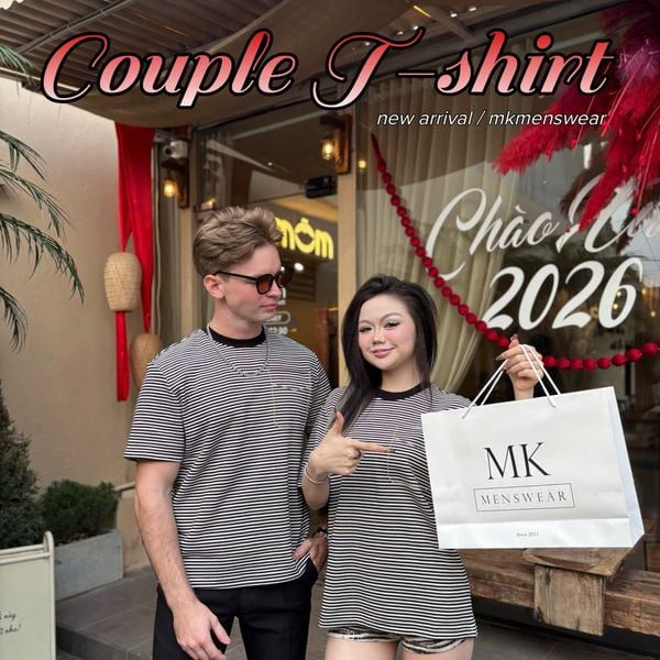  [ẢNH THẬT] Áo Phông Ngắn Tay Nam Nữ Kẻ Ngang T9119 