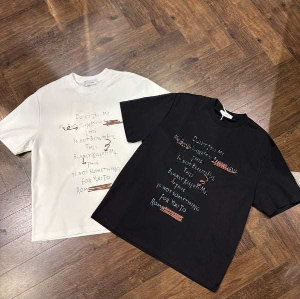  [ẢNH THẬT] Áo Phông Ngắn Tay Nam Nữ Phối Chữ Mũi Tên T9299 