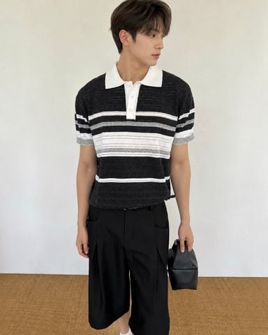  ÁO POLO 27341 ĐEN-TRẮNG 