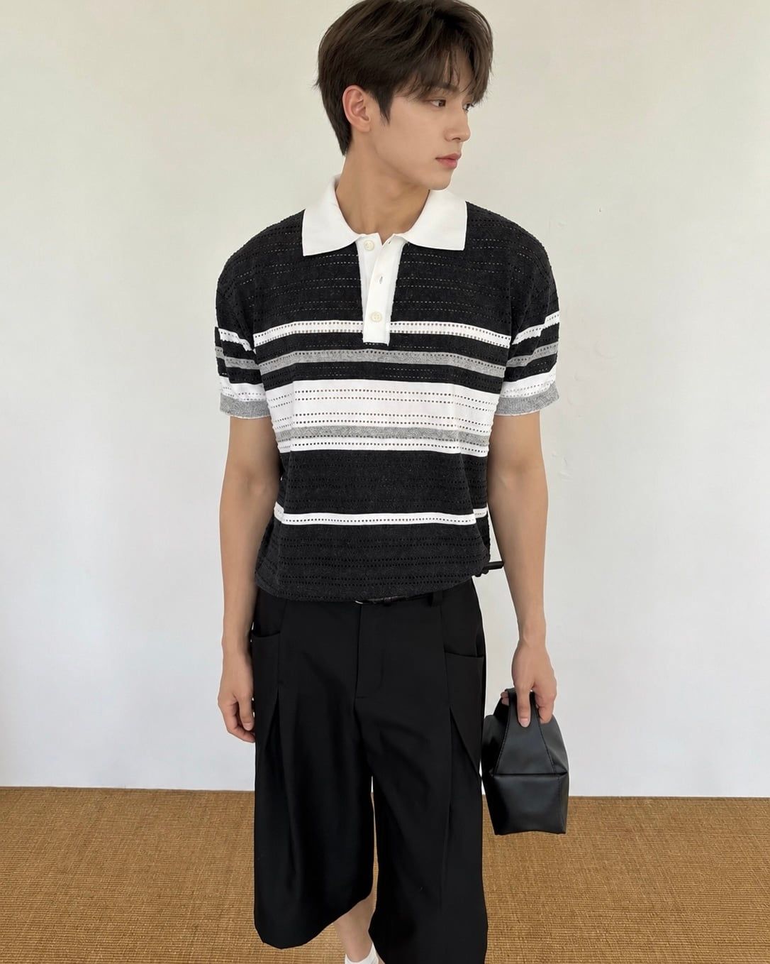  ÁO POLO 27341 ĐEN-TRẮNG 