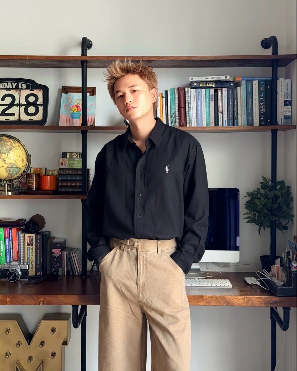  ÁO SƠ MI 9235 BLACK 