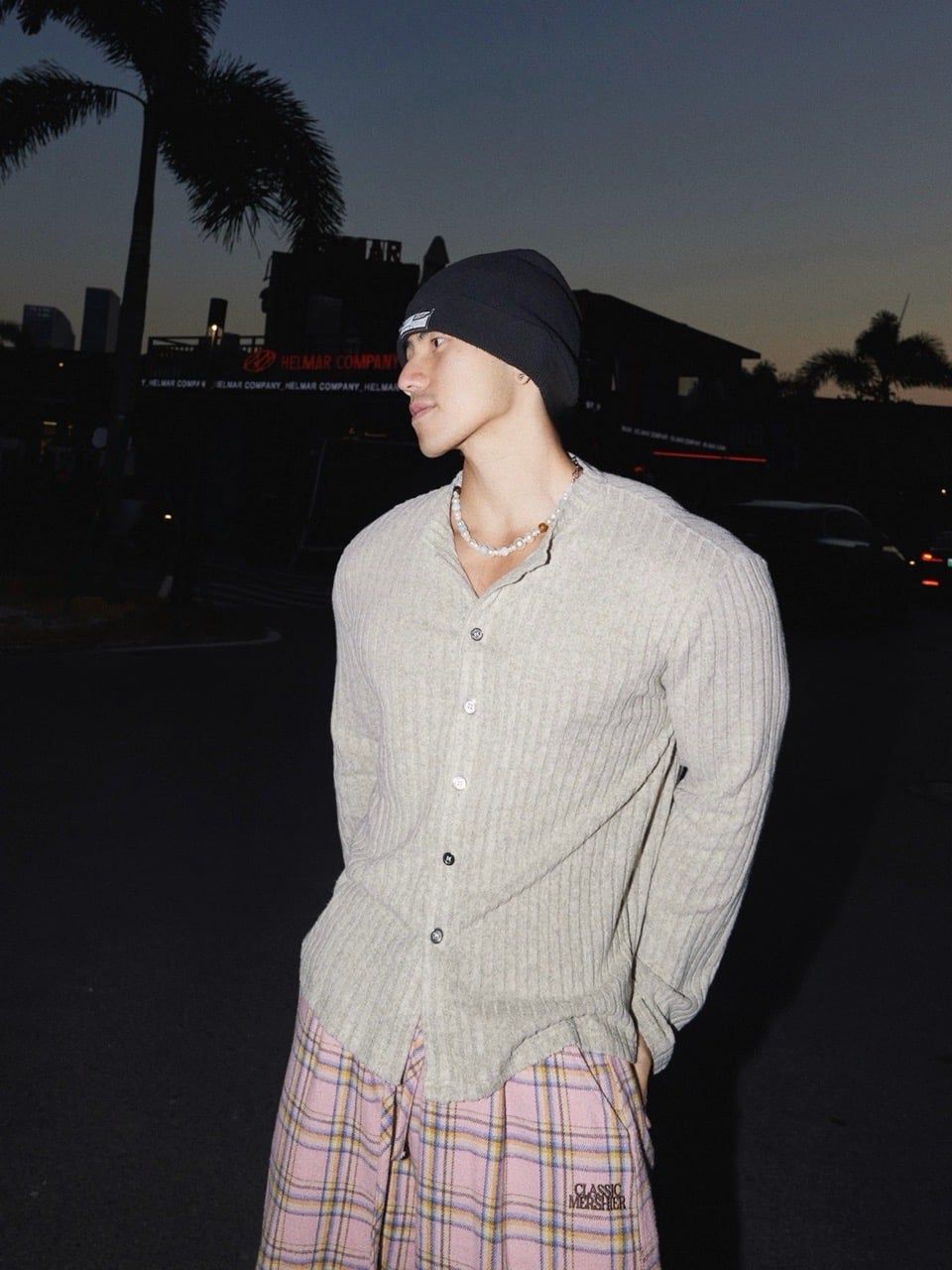  ÁO DỆT KIM TAY DÀI 7036 NÂU NHẠT 