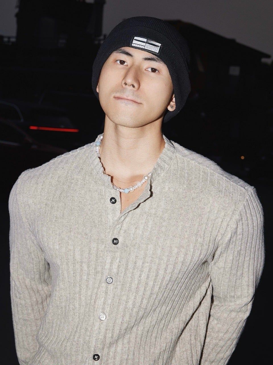  ÁO DỆT KIM TAY DÀI 7036 NÂU NHẠT 