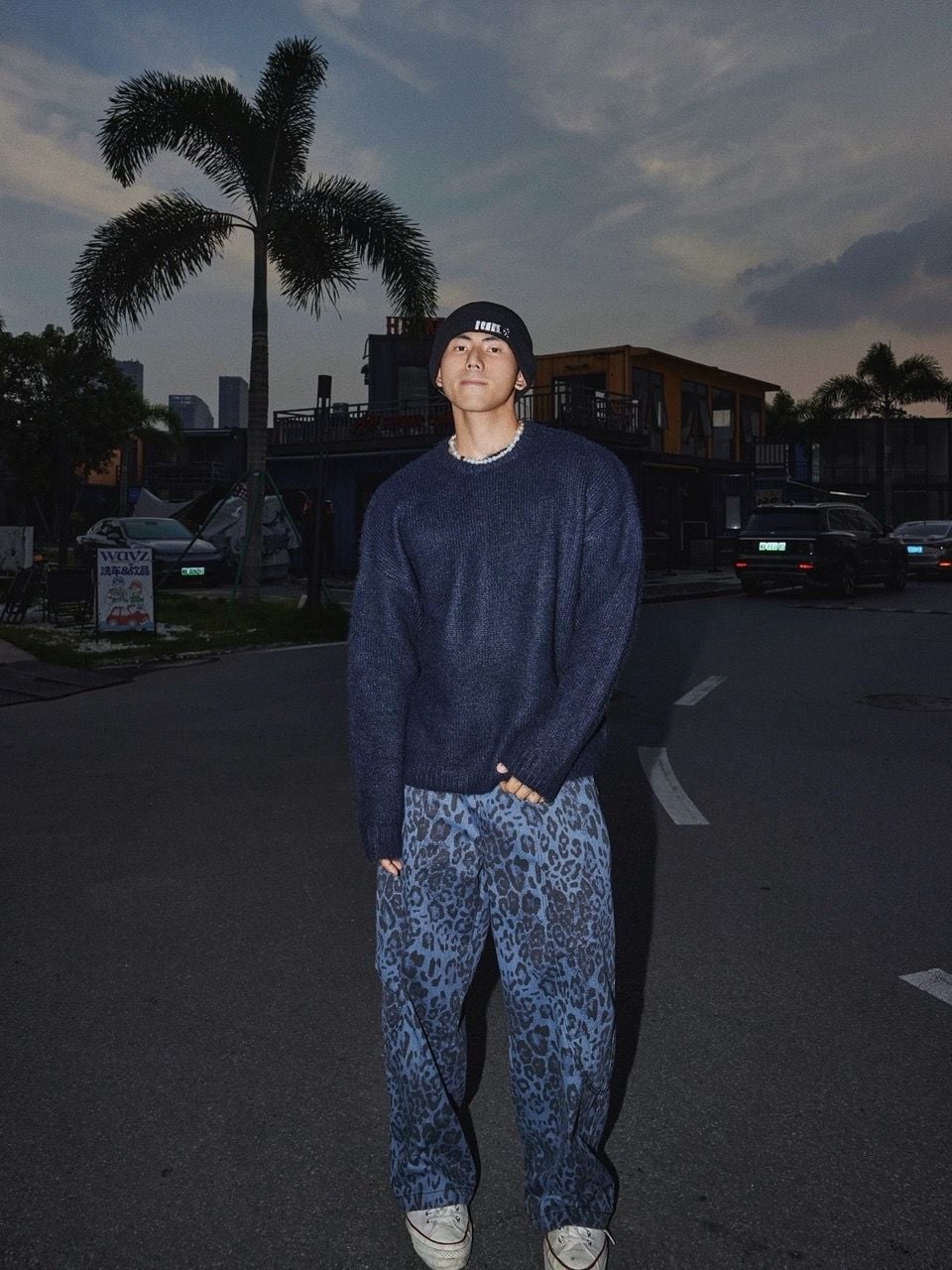  TROUSER 0269 LEOPARD BLUE 