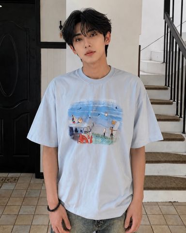  ÁO T-SHIRT 1295 XANH HOÀ BÌNH 