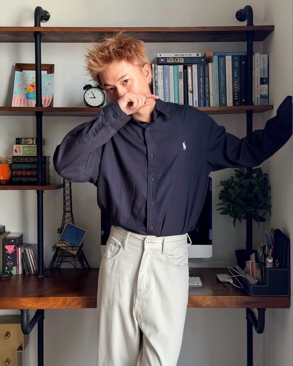  ÁO SƠ MI 9235 DARK BLUE 