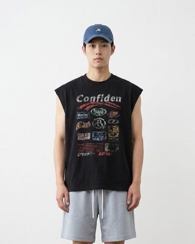  ÁO TANK TOP 2136 ĐEN HOẠ TIẾT 