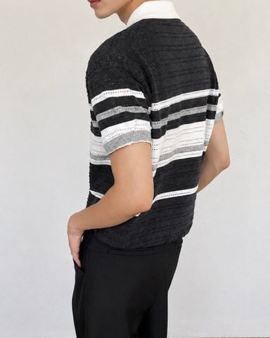 ÁO POLO 27341 ĐEN-TRẮNG 