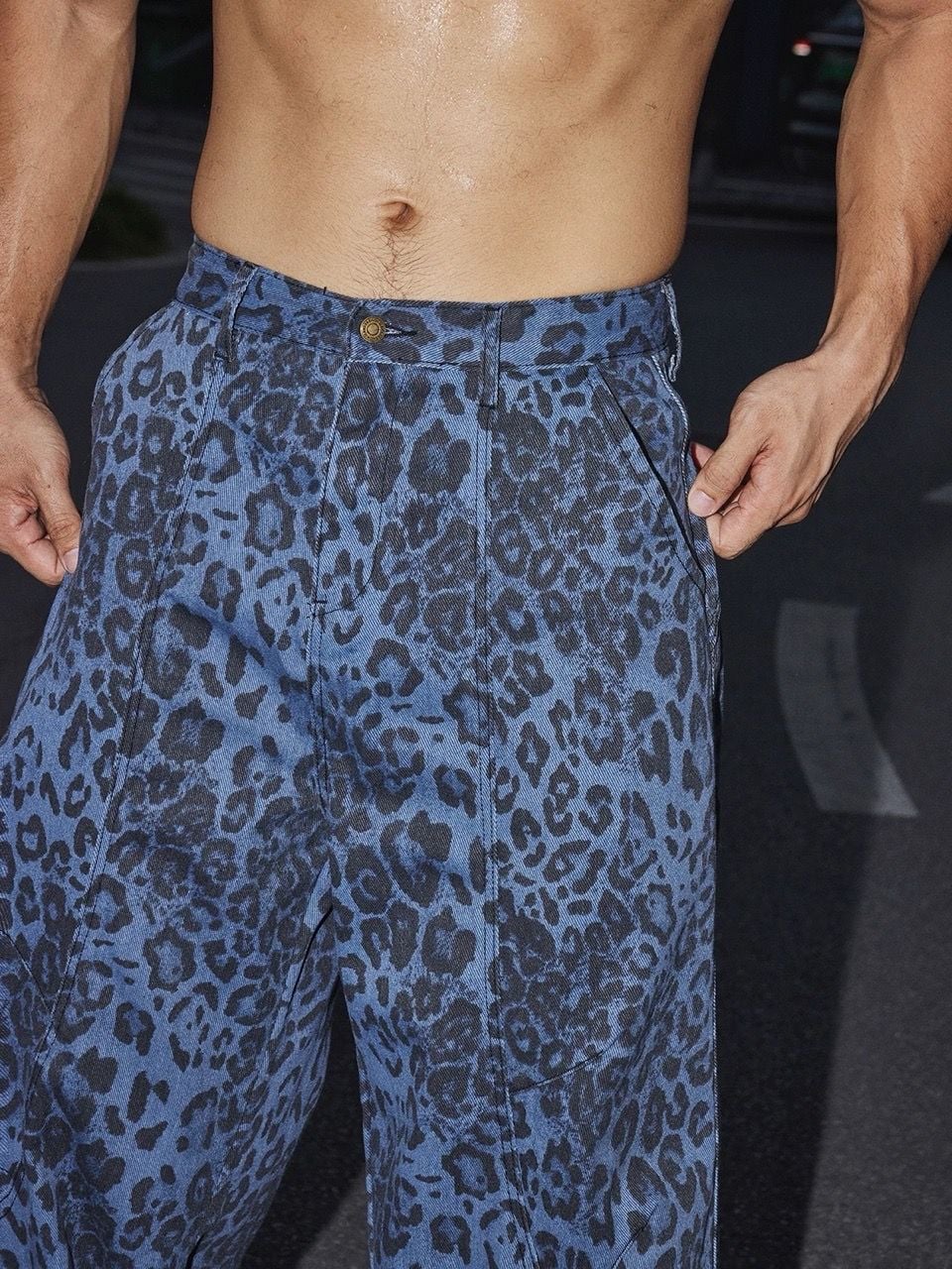  TROUSER 0269 LEOPARD BLUE 