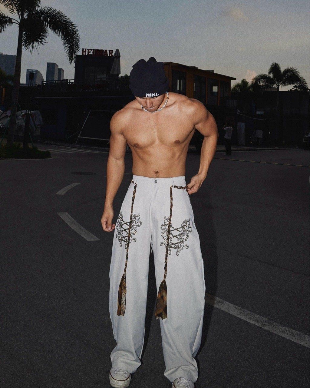  TROUSER 162 WHITE GREY 