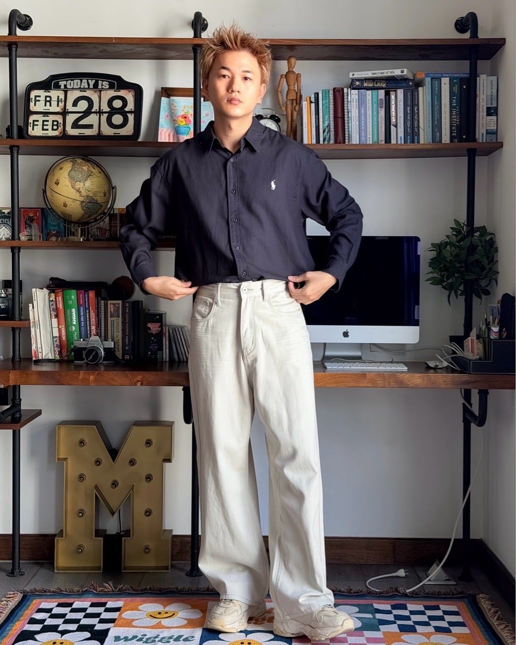  ÁO SƠ MI 9235 DARK BLUE 