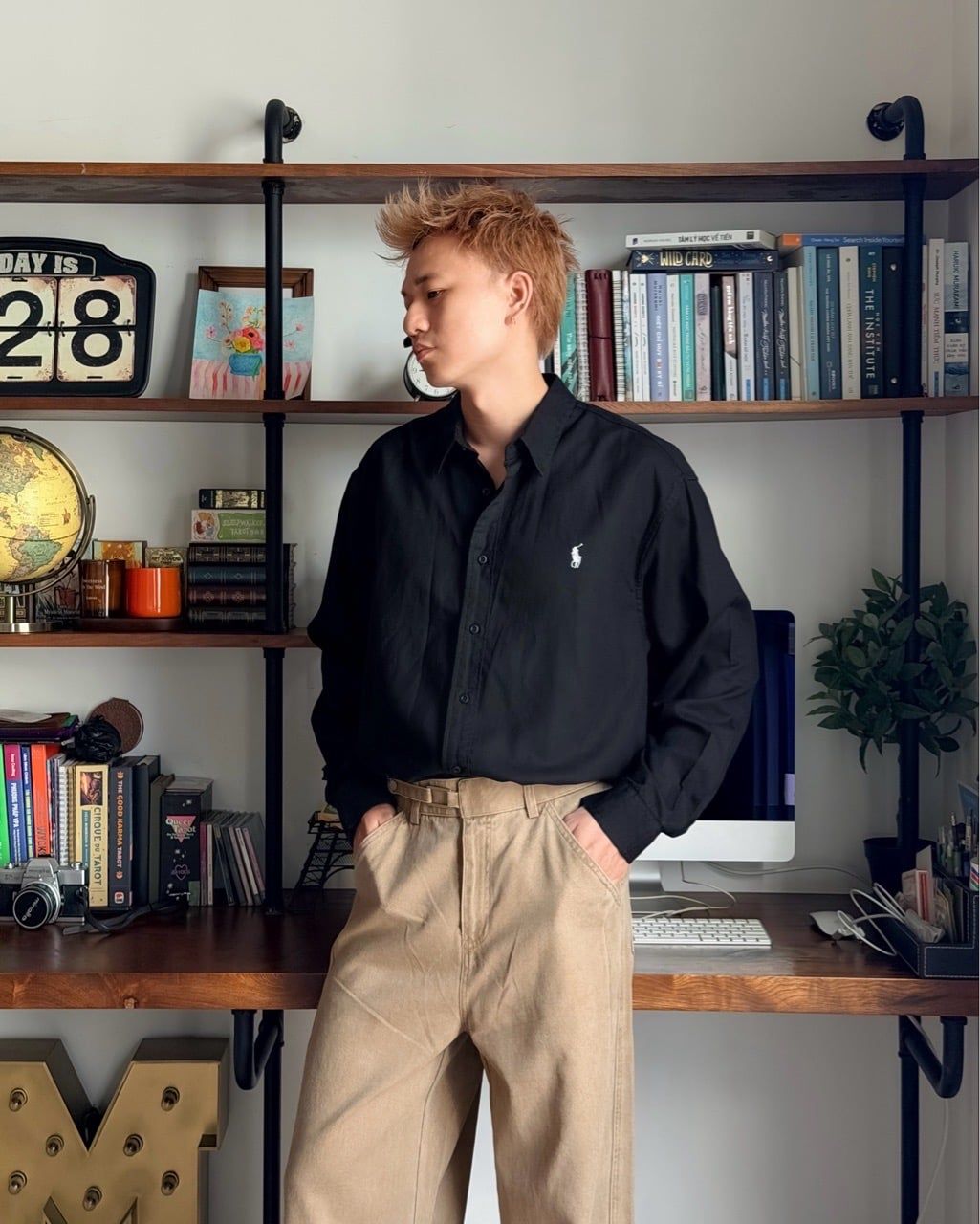  ÁO SƠ MI 9235 BLACK 